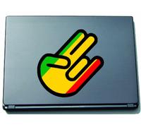 INDIGOS UG The Shocker Hand Decal Sticker Laptop skin 297x205 mm black Outline with Flag Mali-Mali