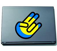 INDIGOS UG The Shocker Hand Decal Sticker Laptop skin 297x205 mm black Outline with Flag Palau-Palau