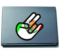 INDIGOS UG The Shocker Hand Decal Sticker Laptop skin 297x205 mm black Outline with Flag Taiwan