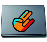 INDIGOS UG The Shocker Hand Decal Sticker Laptop skin 297x205 mm black Outline with Flag Tanzania