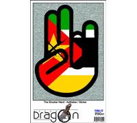 INDIGOS UG The Shocker Hand Decal Sticker Laptop skin 297x205 mm black Outline with Flag Turkmenistan