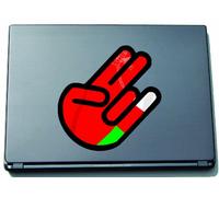 INDIGOS UG The Shocker Hand Decal Sticker Laptop skin 297x205 mm black Outline with Flag Yemen