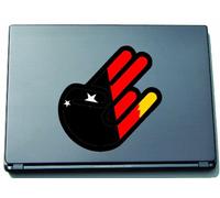 INDIGOS UG The Shocker Hand Decal Sticker Laptop skin 297x205 mm black Outline with Flag Zimbabwe