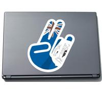INDIGOS UG The Shocker Hand Decal Sticker Laptop skin 297x205 mm white Outline with Flag Antarctica