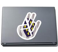 INDIGOS UG The Shocker Hand Decal Sticker Laptop skin 297x205 mm white Outline with Flag Bosnia-Herzegovina