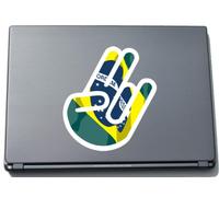 INDIGOS UG The Shocker Hand Decal Sticker Laptop skin 297x205 mm white Outline with Flag Brazil