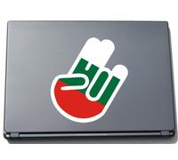 INDIGOS UG The Shocker Hand Decal Sticker Laptop skin 297x205 mm white Outline with Flag Bulgaria
