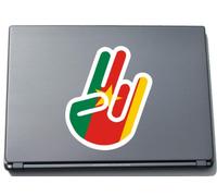 INDIGOS UG The Shocker Hand Decal Sticker Laptop skin 297x205 mm white Outline with Flag Cameroon