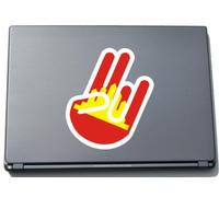 INDIGOS UG The Shocker Hand Decal Sticker Laptop skin 297x205 mm white Outline with Flag Kampuchea