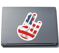 INDIGOS UG The Shocker Hand Decal Sticker Laptop skin 297x205 mm white Outline with Flag Liberia