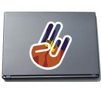 INDIGOS UG The Shocker Hand Decal Sticker Laptop skin 297x205 mm white Outline with Flag Liechtenstein