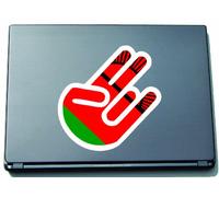 INDIGOS UG The Shocker Hand Decal Sticker Laptop skin 297x205 mm white Outline with Flag Malawi-Malawis