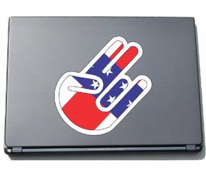 INDIGOS UG The Shocker Hand Decal Sticker Laptop skin 297x205 mm white Outline with Flag Netherlands Antilles-Niederländische Antillen