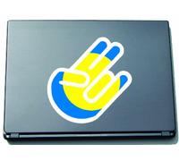 INDIGOS UG The Shocker Hand Decal Sticker Laptop skin 297x205 mm white Outline with Flag Palau-Palau
