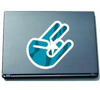 INDIGOS UG The Shocker Hand Decal Sticker Laptop skin 297x205 mm white Outline with Flag Somalia-Somalia