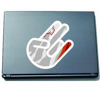 INDIGOS UG The Shocker Hand Decal Sticker Laptop skin 297x205 mm white Outline with Flag Suriname