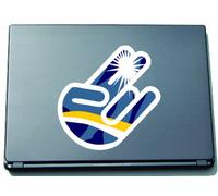 INDIGOS UG The Shocker Hand Decal Sticker Laptop skin 297x205 mm white Outline with Flag Sweden
