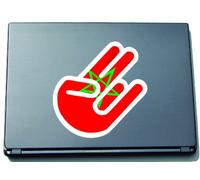 INDIGOS UG The Shocker Hand Decal Sticker Laptop skin 297x205 mm white Outline with Flag Tunisia