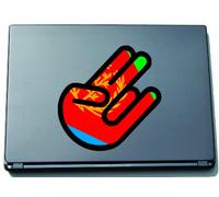 INDIGOS UG The Shocker Hand - Laptop Notebook Skin Sticker Cover Art Decal - 210x144 mm black Outline with Flag - Eritrea-Eritrea