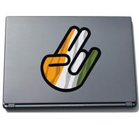 INDIGOS UG The Shocker Hand - Laptop Notebook Skin Sticker Cover Art Decal - 210x144 mm black Outline with Flag - Ivory Coast