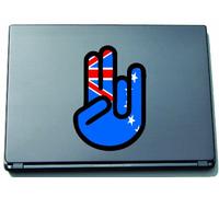 INDIGOS UG The Shocker Hand - Laptop Notebook Skin Sticker Cover Art Decal - 210x144 mm black Outline with Flag - Cook Islands-Cook Inseln