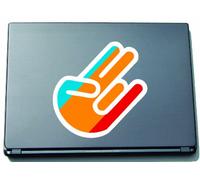 INDIGOS UG The Shocker Hand - Laptop Notebook Skin Sticker Cover Art Decal - 210x144 mm white Outline with Flag - Tanzania