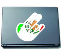 INDIGOS UG The Shocker Hand - Laptop Notebook Skin Sticker Cover Art Decal - 210x144 mm white Outline with Flag - Taiwan