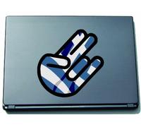 INDIGOS UG The Shocker Hand Laptop Sticker/Laptop Skin/Decal Sticker 210 x 144 mm Black Outline with Flag Greece