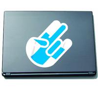 INDIGOS UG The Shocker Hand Laptop Sticker/Laptop Skin/Decal Sticker 210 x 144 mm White Outline with Flag Finland Finland