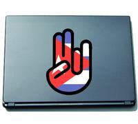 INDIGOS UG The Shocker Hand Laptop Sticker/Laptop Skin/Decal Sticker 297 x 205 mm Black Outline with Flag Cuba Cuba