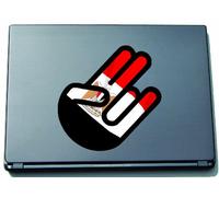 INDIGOS UG The Shocker Hand Laptop Sticker/Laptop Skin/Decal Sticker 297 x 205 mm Black Outline with Flag Egypt