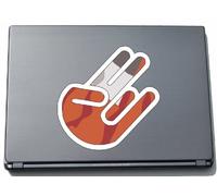 INDIGOS UG The Shocker Hand Laptop Sticker/Laptop Skin/Decal Sticker 297 x 205 mm White Outline with Flag Georgia