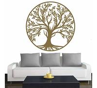 Indigos Wall Sticker - Tree of Life - 0 - Tree of Life World Tree - 60 x 60 cm - Gold - Decoration - Wall Sticker - for Living Room Children's Room Office School Company