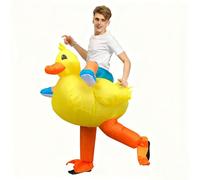 Indimization Inflatable Costumes for Adults - Yellow Duck, Pink Pig, T-Rex Dinosaur Blow Up Onesie Party Fancy Dress Halloween Christmas Carnival Cosplay Outfit Unisex Adult Blowup Costume
