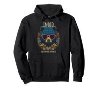 Indio CA Fun Bear Wearing Glasses with Flowers Design Pullover Hoodie