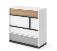 indio kids wooden chest of 5 drawers in matt white