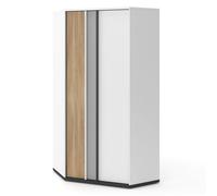 indio kids wooden wardrobe corner with 2 doors in matt white