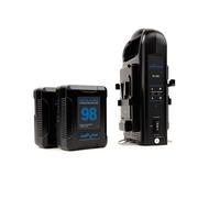 IndiPRO 2X Micro-Series 98Wh V-Mount Li-Ion Battery and Dual V-Mount Battery Charger Kit