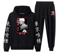INDIRAN Tokyo Ghoul Hoodie and Sweatpants Set Two Piece Set Anime Kaneki Ken Cosplay Costume Tracksuit Casual Outfit for Unisex