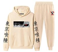 INDIRAN Tokyo Ghoul Tracksuit for Unisex Anime Cosplay Kaneki Ken Printed Hoodies Sweatshirt Jogger Pants Two Piece Set