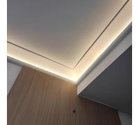 Indirect Lighting Crown Molding for Ceiling, LED Strip Channel, Surface-Mounted Baseboards for Living Room, Bedroom, Hallway - Versatile Skirting Solution