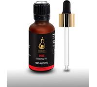 INDIROOT Rosa damascena Essential Oil, 100% Natural, with Glass Dropper (0.5 Fl Oz/15ml, Rose)