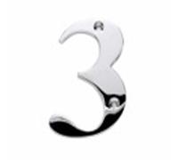 Individual 10cm 4" tall chrome plated, solid brass house number