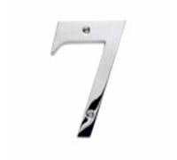 Individual 10cm 4" tall chrome plated, solid brass house number (Digit No 7)