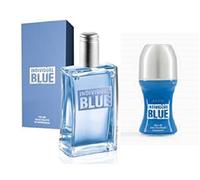 Individual Blue for men set includes Eau de Toilette Spray 100ml and a matching roll on anti-perspirant deodorant 50ml. Bergamot, Lavender, and Soft Musk fragrance by Avon