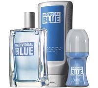 Individual Blue Toiletry Set includes Eau de Toilette 100ml, Roll-On Anti-Perspirant Deodorant and Shower gel