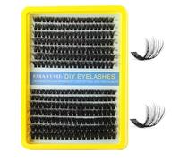Individual Cluster Eyelashes, Black, 280 Pieces, Mixed 10-20 mm, 60D-80D