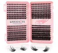 Individual Cluster Lashes 392Pcs Wide Stem D Curl 9-16 Mixed DIY Eyelash Extension False Eyelashes Natrual Soft Mega 4 Styles for Personal Started Makeup Use at Home (Mix 9-16mm Eyelash Book)