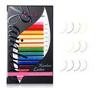 Individual Colored Lash Extensions 12 Colors,0.05mm D+ Curl Rainbow Eyelash 13mm,Pink Red Yellow White Green Blue Purple Faux Mink Russian Lashes Beauty7