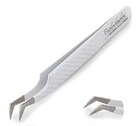 Individual Eyelash Extension Tweezers Diamond Grip L Shape Shorter Tweezers for Fanning Volume lash application lash fans Eyeluvlashes (L Shape Short Tip)